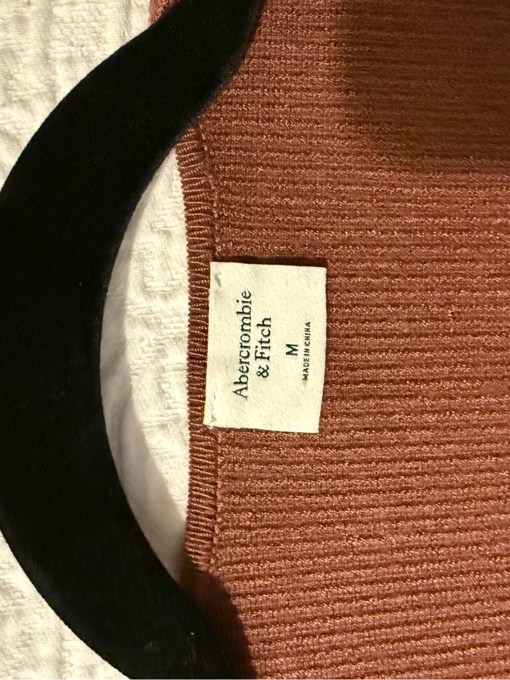 Abercrombie & Fitch Rust/Brown Ribbed Square-Neck Sweater - Picture 3 of 4
